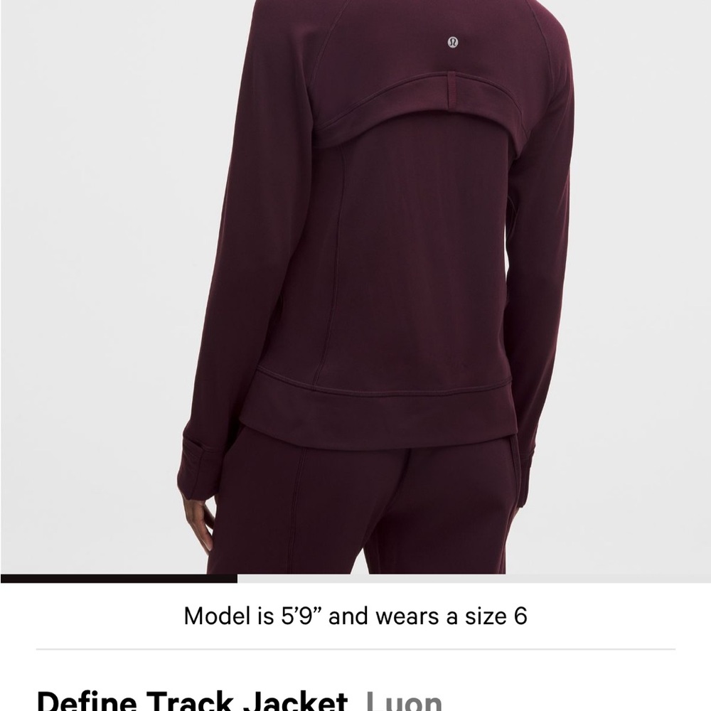 Lululemon Define Track Jacket Luon Black Plum size 10 and Indochine Blue Size 10 - Picture 3 of 7